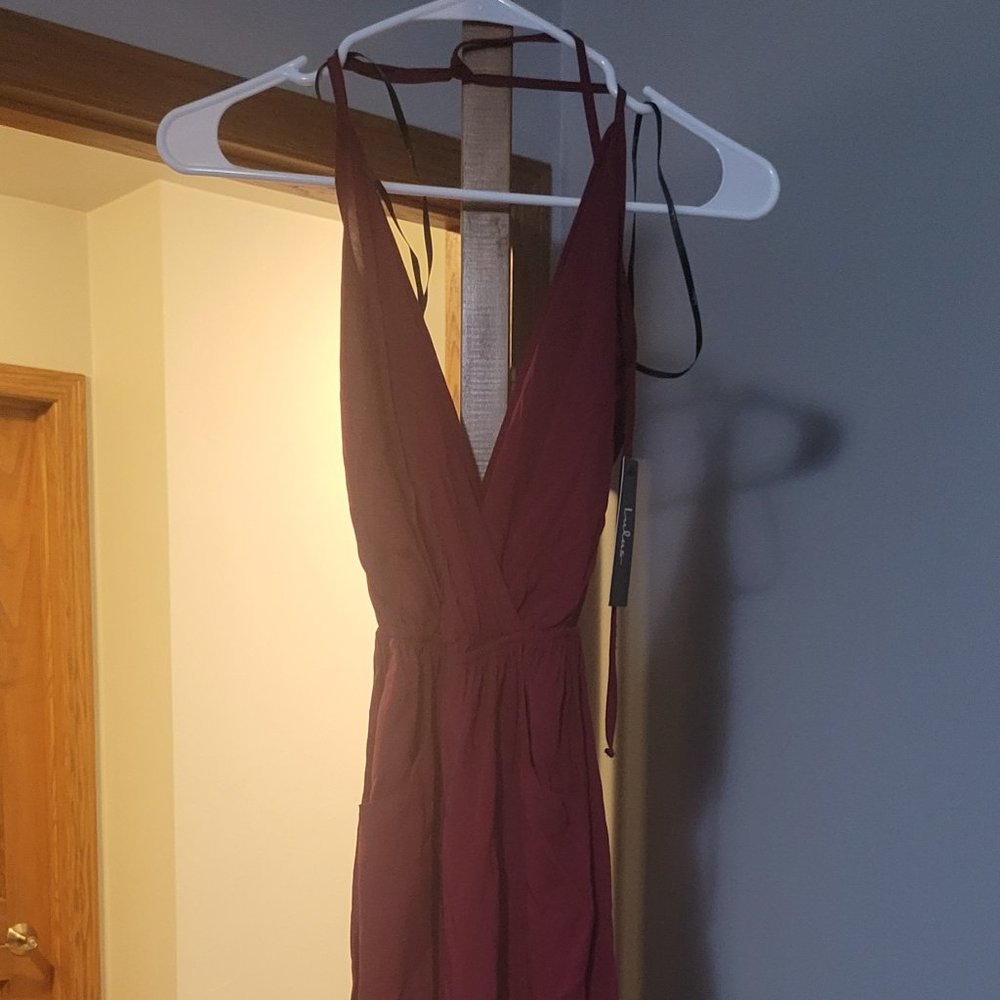 Learning to fly Burgundy Halter Jumpsuit